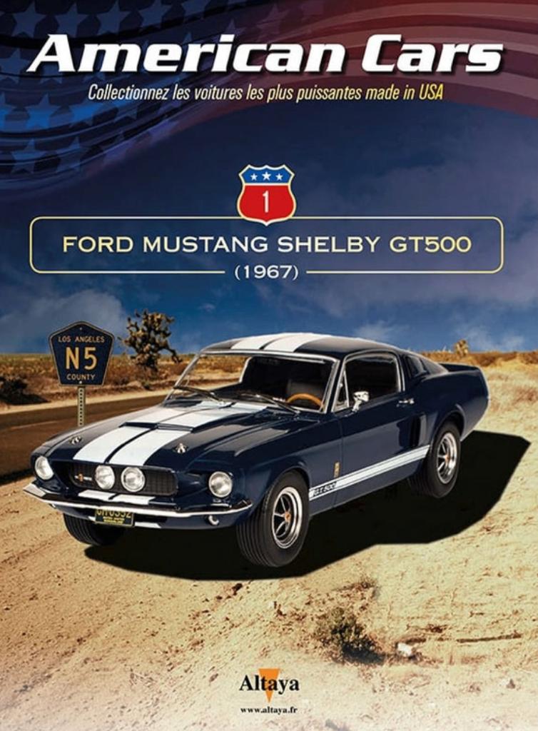 Ford Mustang SHELBY GT500 '67 schaal 1/43 American cars # 1, Verzenden, Nieuw, Auto, Overige merken