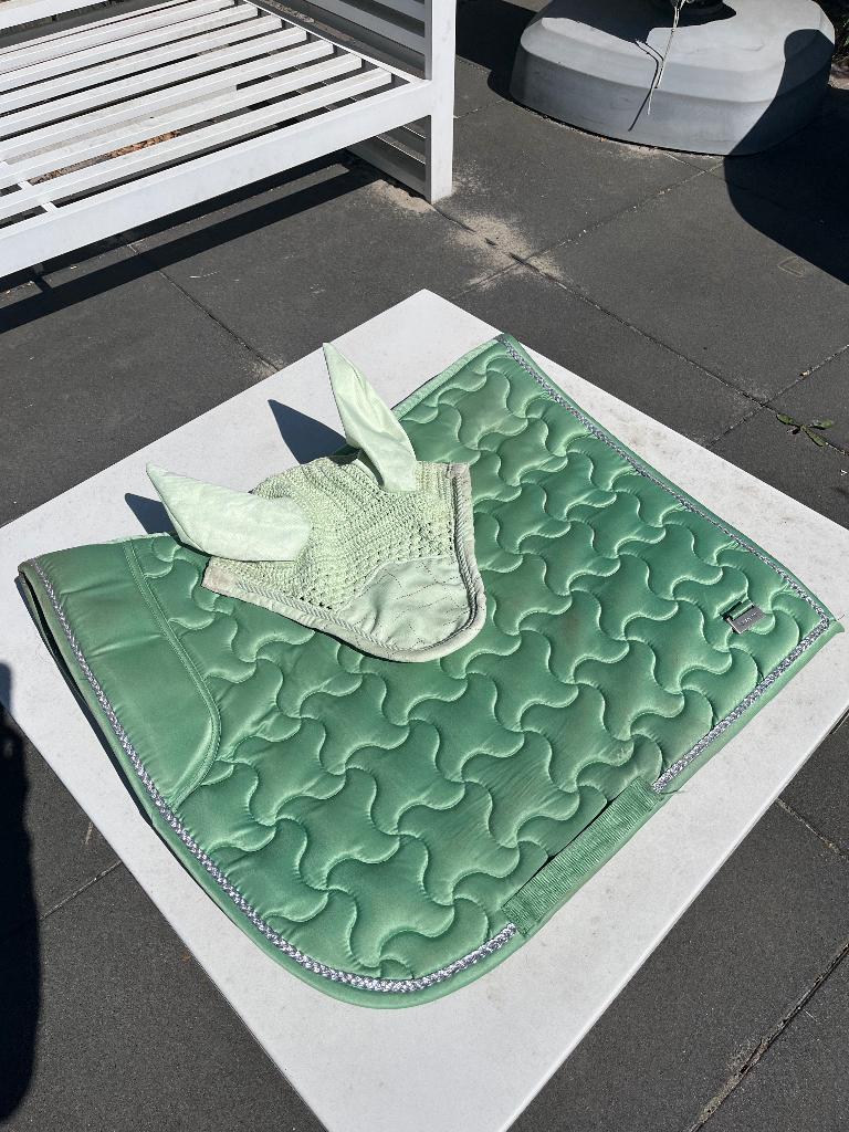 Licht groen setje horsegear, Dieren en Toebehoren, Paarden en Pony's | Dekens en Dekjes, Full (L), Verzenden, Zo goed als nieuw