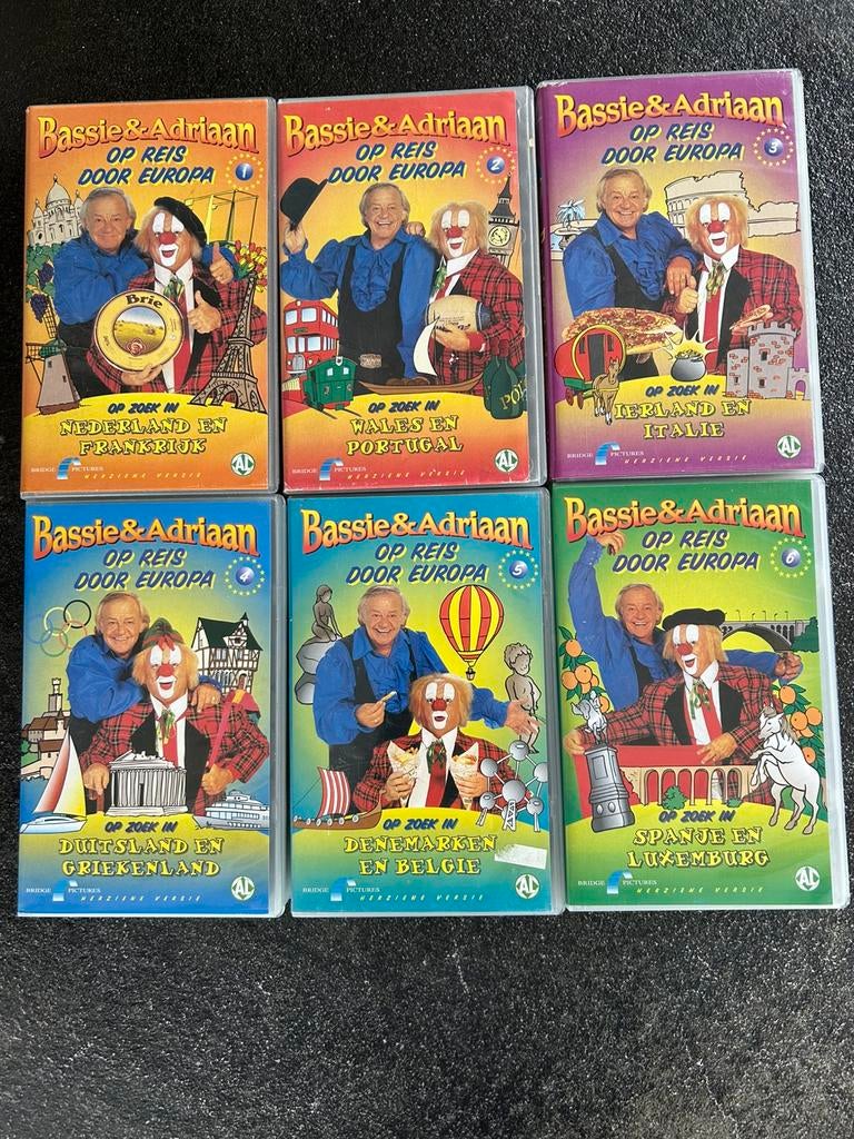 Bassie & Adriaan op reis door Europa VHS, Alle leeftijden, Kinderprogramma's en -films, Overige typen, Ophalen of Verzenden