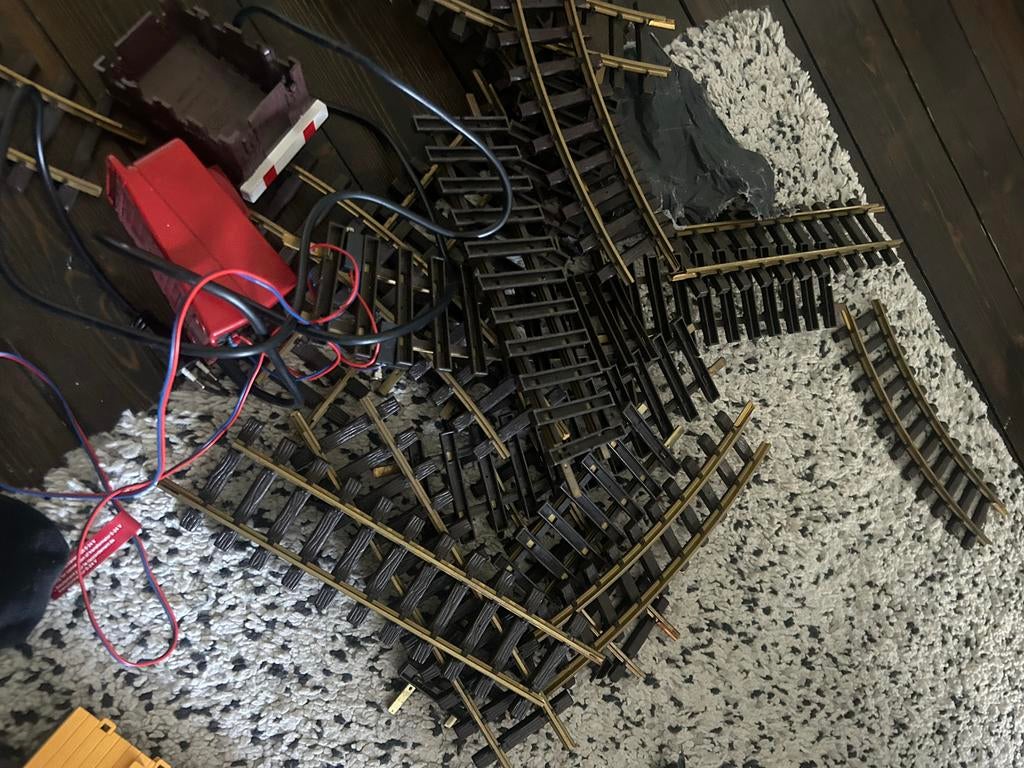 Lehman LGB modeltrein met wagon en rails, Ophalen, Gelijkstroom of Wisselstroom, LGB, Gebruikt