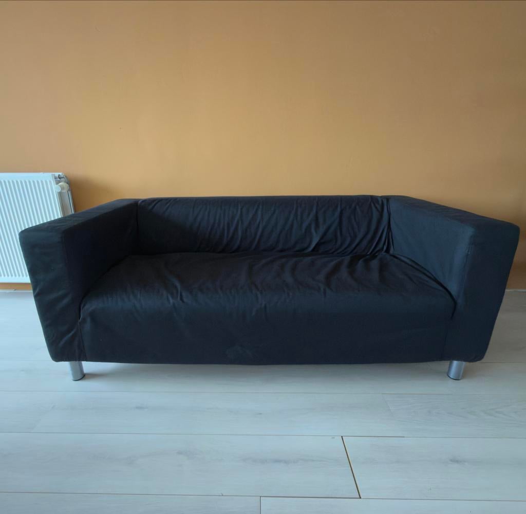Zwarte tweepersoonsbank Ikea, Ophalen, Gebruikt, 150 tot 200 cm, Tweepersoons