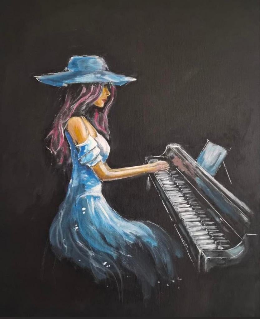 Acryl schilderij Play the piano, Ophalen of Verzenden