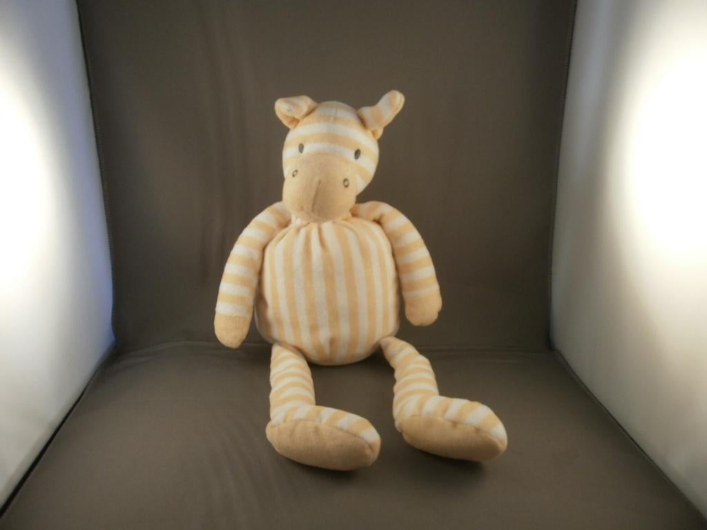happy horse Ziggy zebra geel/wit gestreept ribbel nek 40 cm, Kinderen en Baby's, Speelgoed | Knuffels en Pluche, Ophalen of Verzenden