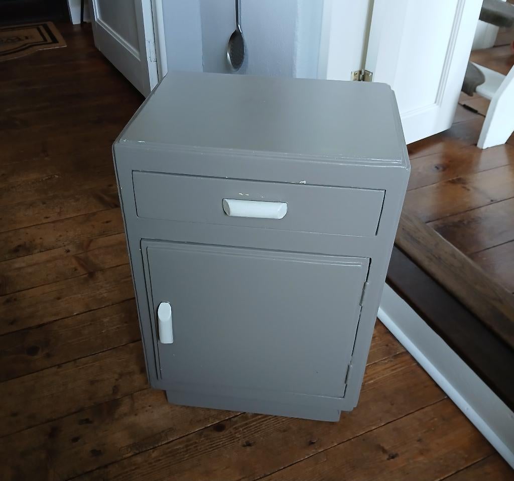 Vintage nachtkastje jaren 60, Ophalen, Overige materialen, Gebruikt, Minder dan 45 cm