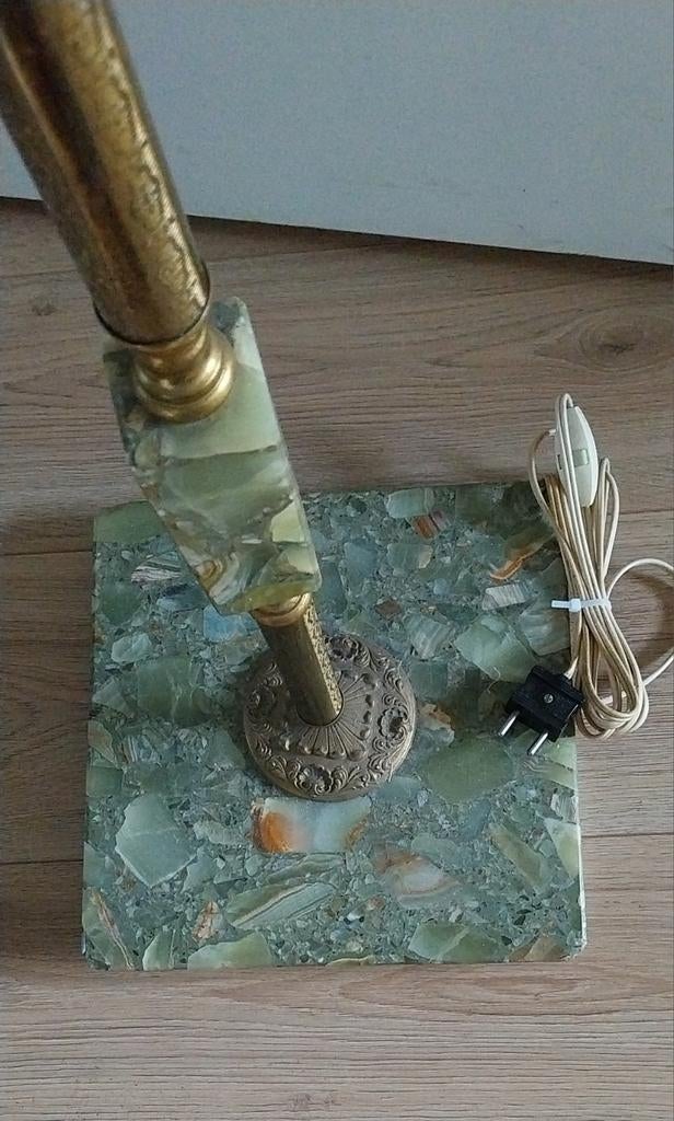 Vintage antieke lamp natuursteen grote staande lamp, Ophalen
