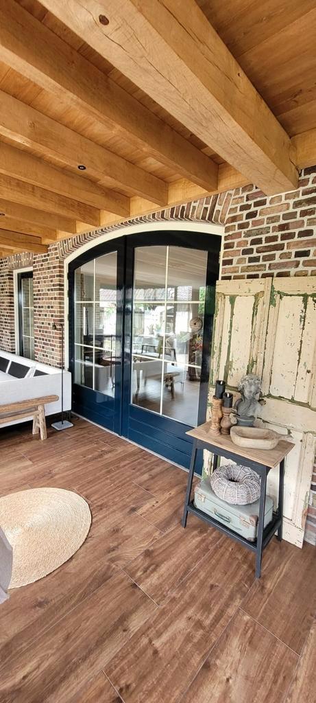 Te koop hardh. dubbele tuindeuren  met toog, dubbele glas, Doe-het-zelf en Verbouw, Deuren en Horren, Ophalen of Verzenden