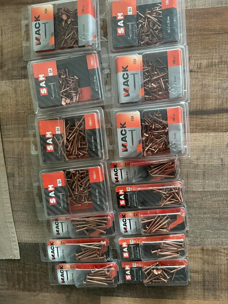 Koper nagels partij, Ophalen of Verzenden, Nieuw, Minder dan 50 mm, Spijkers