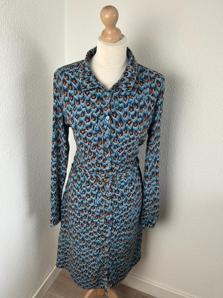Fabienne Chapot maat 40 blauwe Hayley jurk 1950, Maat 38/40 (M), Blauw, Ophalen of Verzenden, Zo goed als nieuw