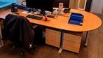 5 bureaus en 2 losse bureaukastjes te koop., Ophalen, Gebruikt, Bureau