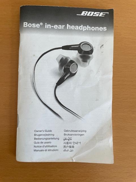 Gebruiksaanwijzing Bose In Ear Headphones, Ophalen of Verzenden, Gebruikt