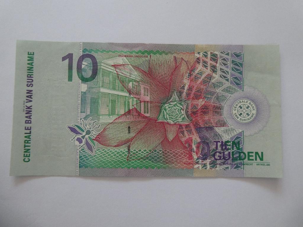 Suriname 10 gulden., Ophalen of Verzenden, Zuid-Amerika, Los biljet