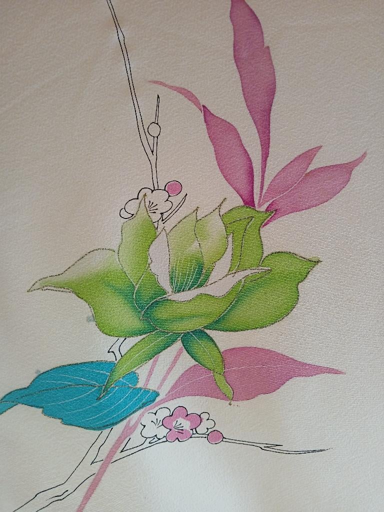 Traditionele Japanse Kimono white color flower, Ophalen of Verzenden