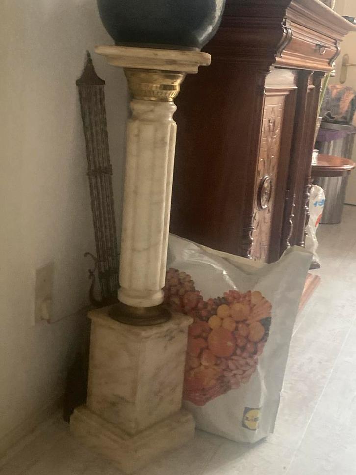Antieke marmeren pilaar, Huis en Inrichting, Woonaccessoires | Zuilen en Pilaren, Gebruikt, Ophalen