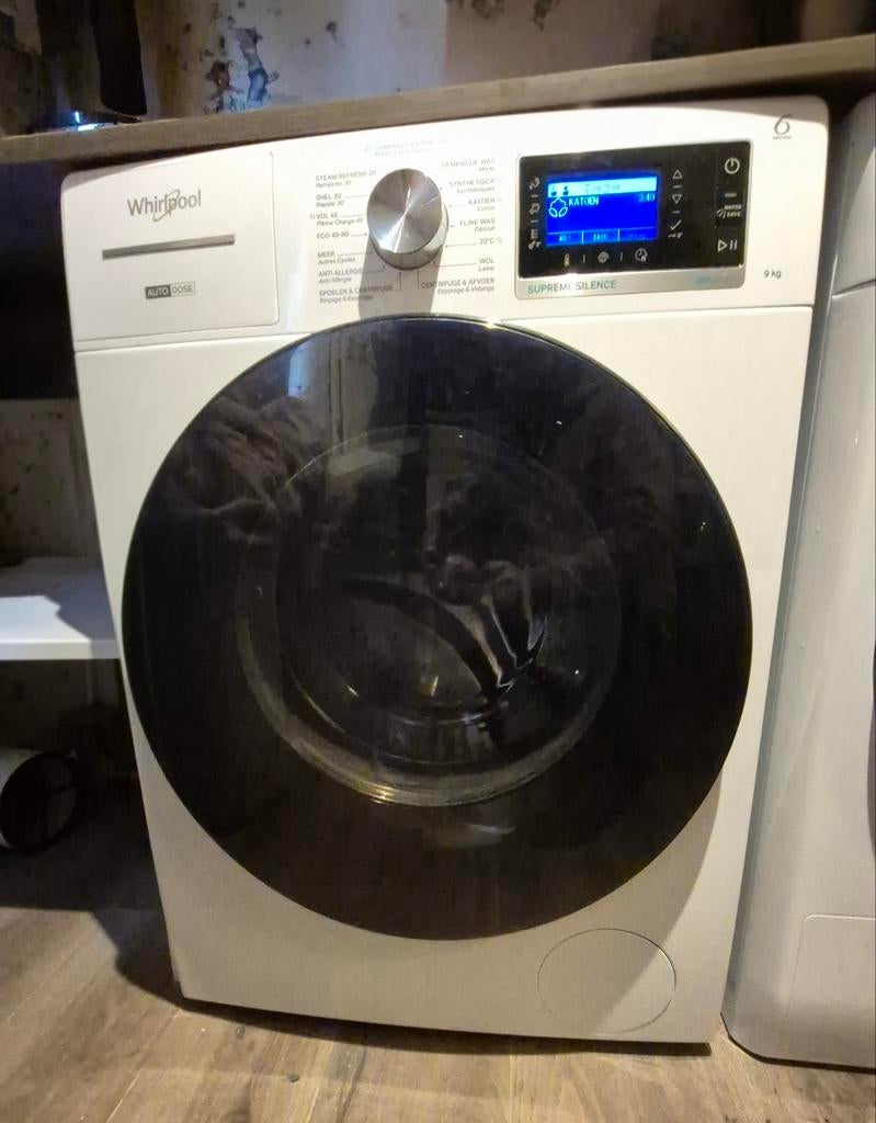 Whirlpool Wasmachine W8 W946WB 9kg, Witgoed en Apparatuur, Wasmachines, Ophalen, 1200 tot 1600 toeren, Gebruikt, 8 tot 10 kg