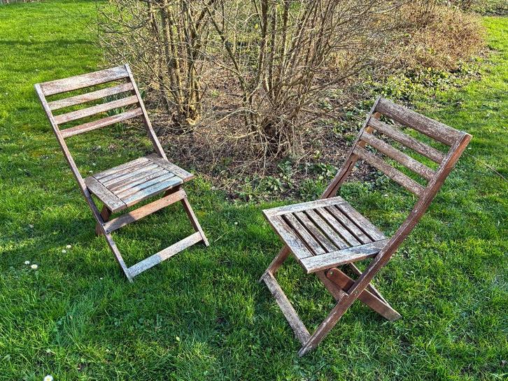 2 IKEA Äpplarö uitklapbare tuinstoeltjes, Tuin en Terras, Tuinstoelen, Gebruikt, Hout, Inklapbaar, Ophalen