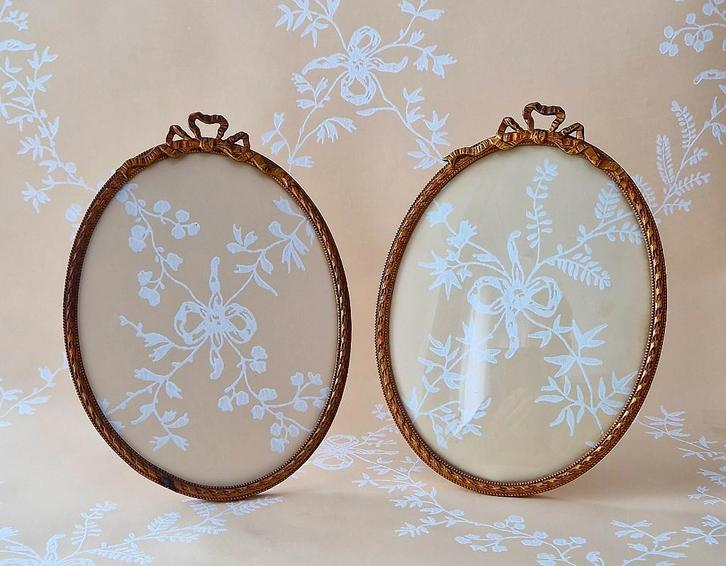 Twee antieke messing fotolijsten, Audio, Tv en Foto, Fotografie | Fotolijsten, Gebruikt, Ophalen of Verzenden