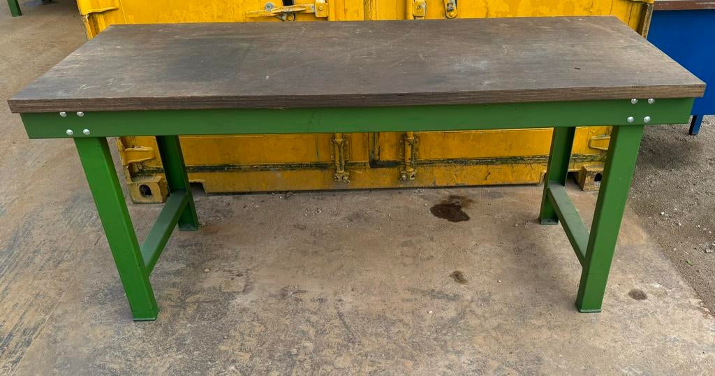 Stalen houten werkbank, Ophalen, Gebruikt, Bankschroef