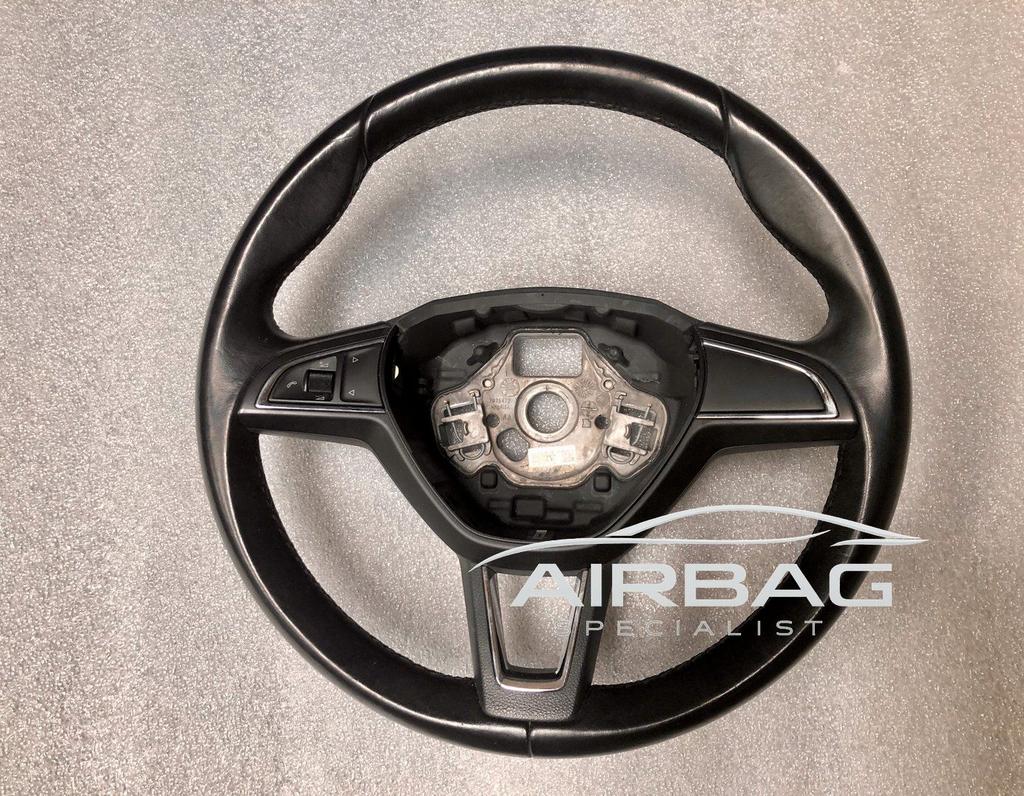 Skoda Fabia Lederen stuur zonder airbag model 2012-2015   5J, Gebruikt, -, -, Ophalen of Verzenden