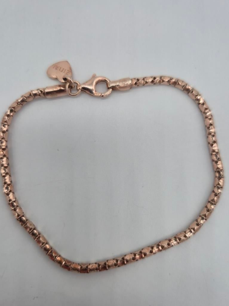 Mooie roségouden ZINZI armband 925, Verzenden, Nieuw, Zilver, Zilver