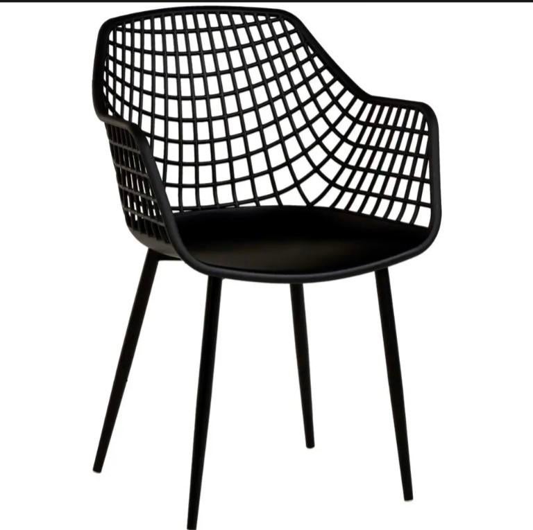 4x Webbing stoelen van Kwantum, Huis en Inrichting, Stoelen, Ophalen, Gebruikt, Zwart, Vier