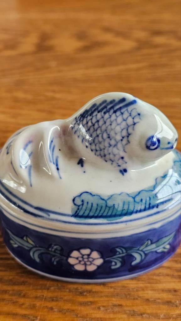 Vintage Chinees Porseleinen Koi Terrine '70, Ophalen of Verzenden