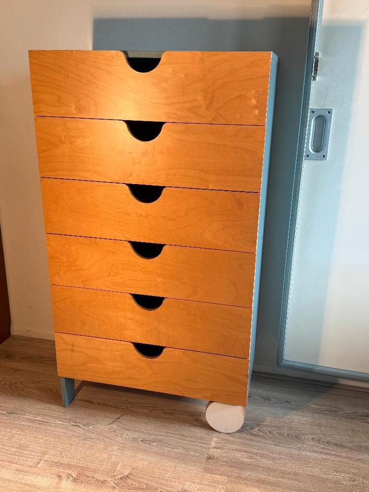 IKEA PS ladekast Thomas Sandell – berken vintage design, Huis en Inrichting, Kasten | Ladekasten, Gebruikt, Minder dan 100 cm