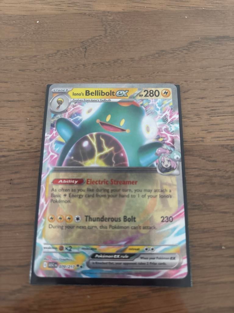 Iono's Bellibolt ex 070/217 NM Pokémon kaart, Ophalen of Verzenden, Zo goed als nieuw, Losse kaart, Foil