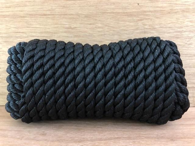 Touw landvast zwart 16mm x 15m., Watersport en Boten, Accessoires en Onderhoud, Nieuw, Lijn of Blok, Ophalen of Verzenden