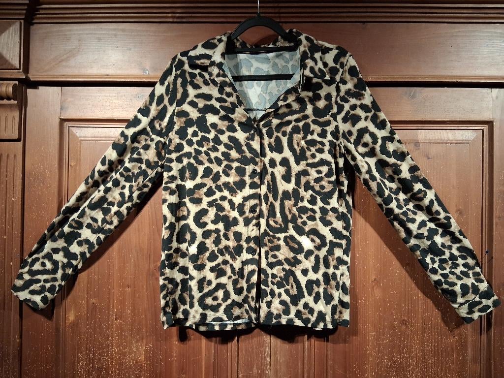 luipaardprint blouse S Voyelles, Bruin, Ophalen of Verzenden, Zo goed als nieuw, Maat 36 (S)