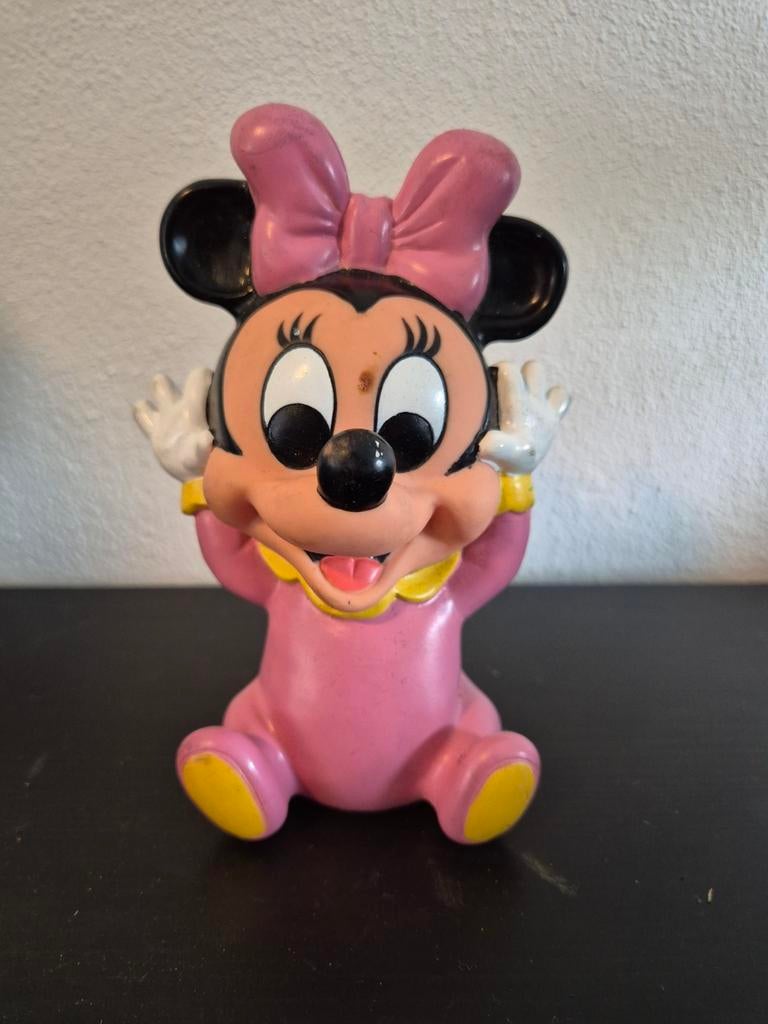 Vintage Minnie Mouse Beeldje - Roze Baby Minnie, Verzamelen, Disney, Ophalen of Verzenden