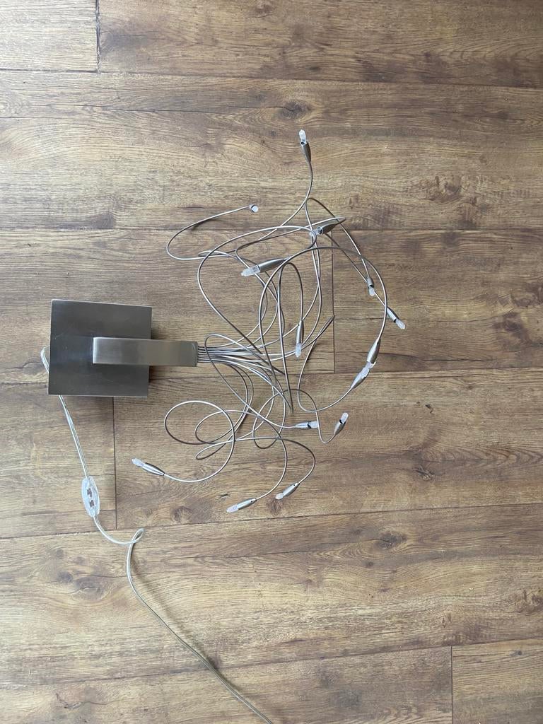 RVS wandlamp met 14 armen, Ophalen of Verzenden, Gebruikt, Overige materialen