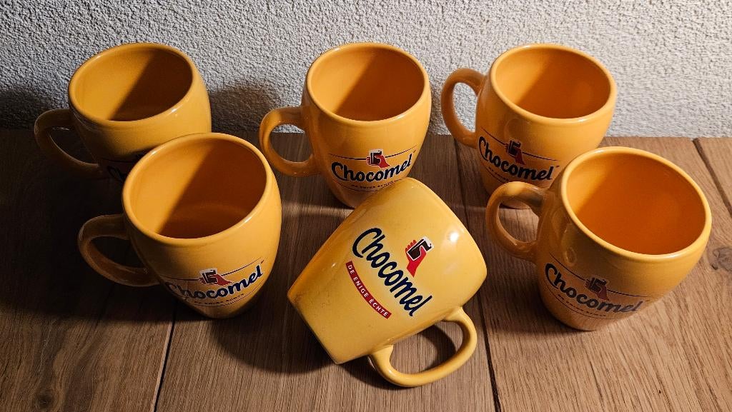 6 Chocomel bekers 'de enige echte' nieuw, gaaf & ongebruikt!, Nieuw, Ophalen of Verzenden, Overige stijlen, Kop(pen) en/of Schotel(s)