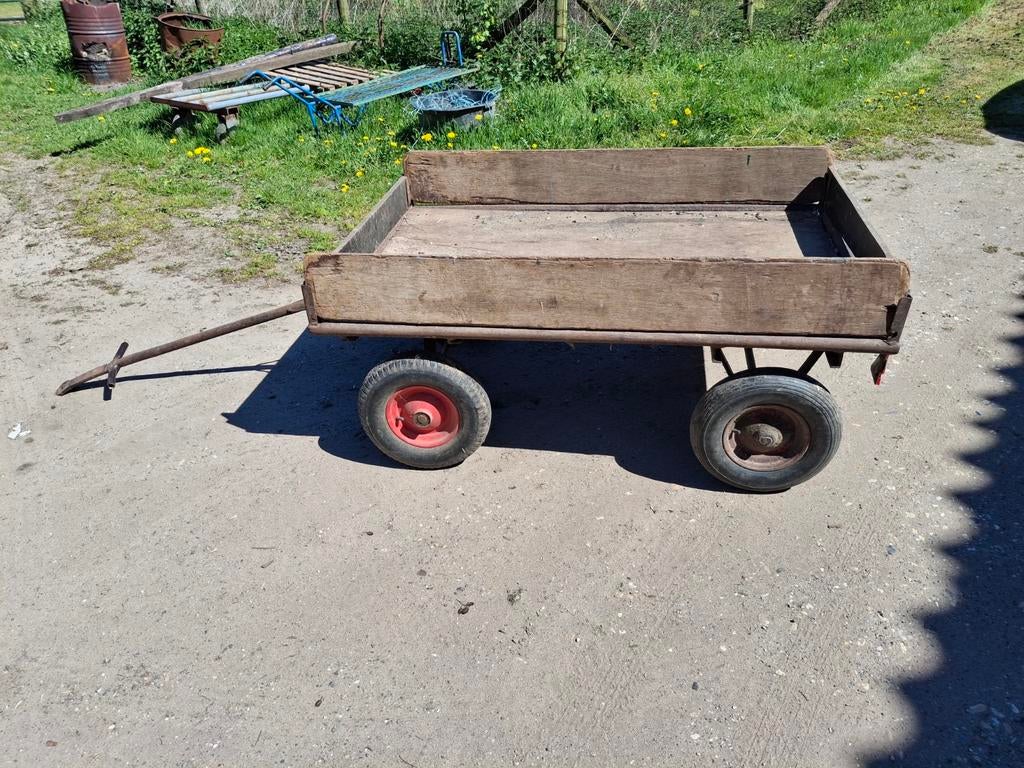Te koop platte wagen., Doe-het-zelf en Verbouw, Transportwagens, 100 liter of meer, Ophalen of Verzenden, Transportkar