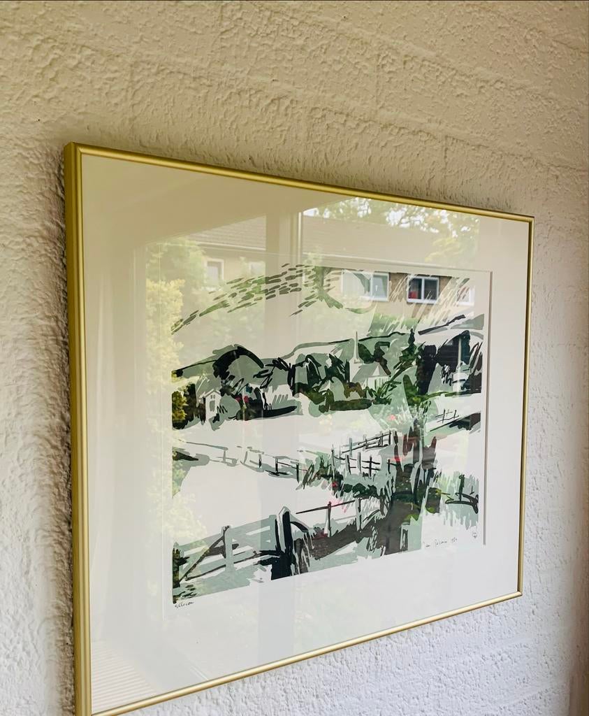 Tekening kunst in lijst, Antiek en Kunst, Kunst | Tekeningen en Foto's, Ophalen of Verzenden