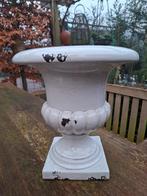 Brocante crème krakkelee bloempot - binnen gestaan, Antiek en Kunst, Ophalen