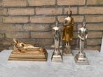 Partij van 9 boeddha beelden brons verzilverd, Gebruikt, Nvt particulier, Ophalen of Verzenden, Nvt particulier
