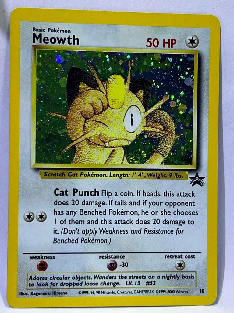Meowth - WoTC Promo, Ophalen of Verzenden, Zo goed als nieuw, Losse kaart, Foil