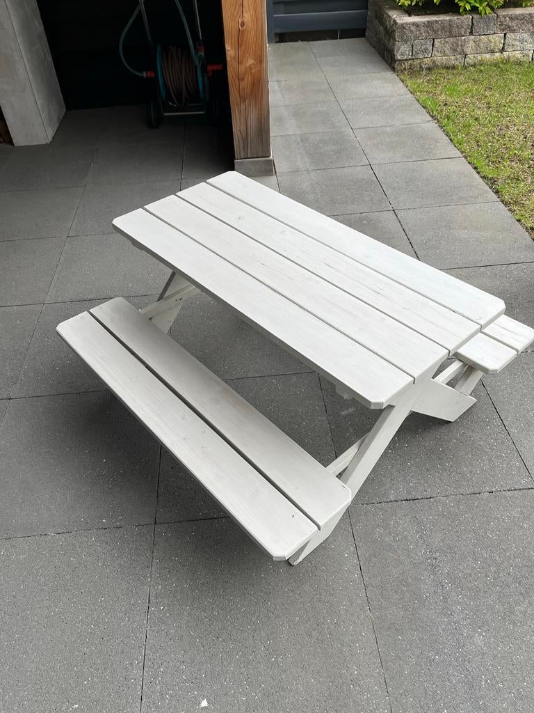 Kinder picknicktafel, Zo goed als nieuw, Rechthoekig, Hout, Ophalen