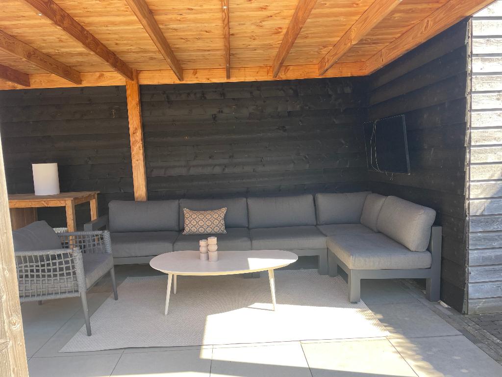 Mooie grijze loungeset (bank en stoel) Kees Smit, Ophalen, 5 zitplaatsen, Zo goed als nieuw, Loungeset