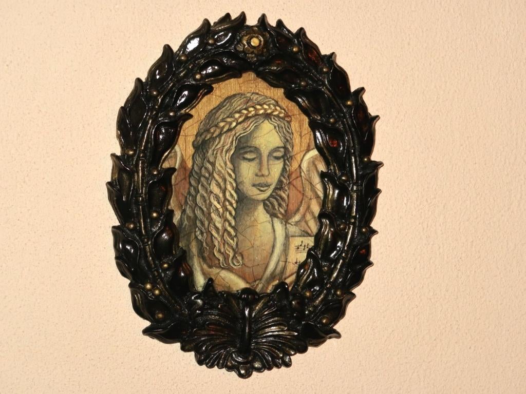 lijstje met engel voor de kerst, in unieke luxe bronskleuren, Diversen, Kerst, Verzenden, Zo goed als nieuw