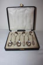 6 Engelse lepeltjes in doosje merk Scotia, Antiek en Kunst, Antiek | Bestek, Ophalen of Verzenden