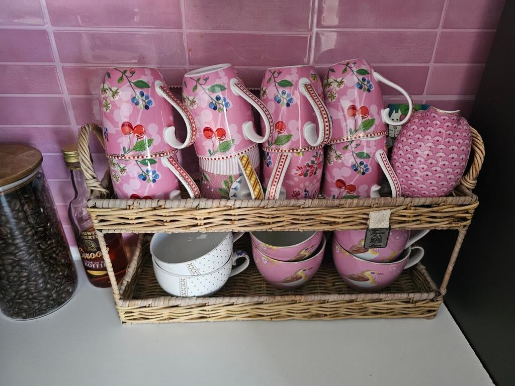 Riviera Maison double tray - Zo goed als nieuw, Overige typen, Ophalen of Verzenden, Bruin, Riviera Maison