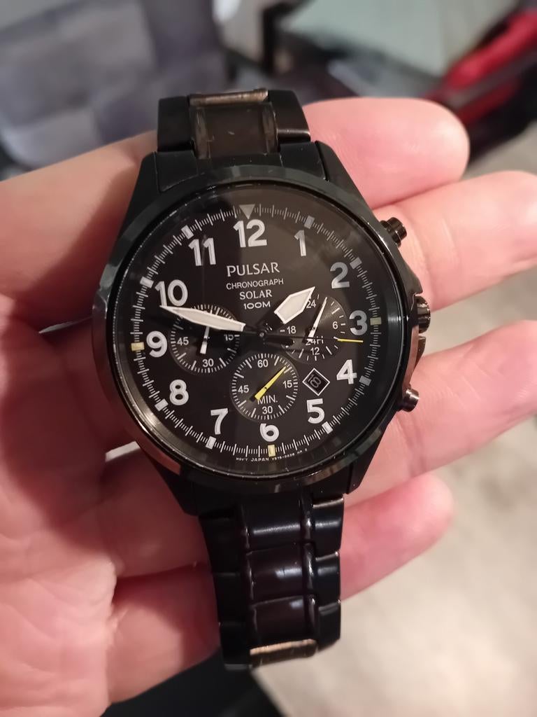 Pulsar Solar Chronograaf Herenhorloge, Overige merken, Staal, Gebruikt, Staal