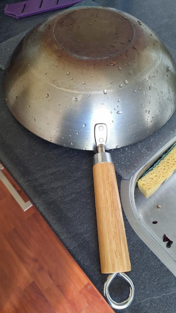 Wokpan 30 cm ijzer, Ophalen, Zo goed als nieuw, Gietijzer, Wok