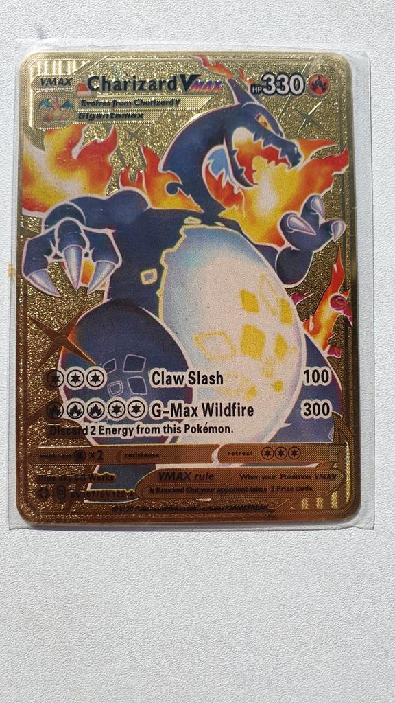 Charizard V Max SV107 Shining Fates Pokemon kaart metal, Hobby en Vrije tijd, Verzamelkaartspellen | Pokémon, Nieuw, Ophalen of Verzenden