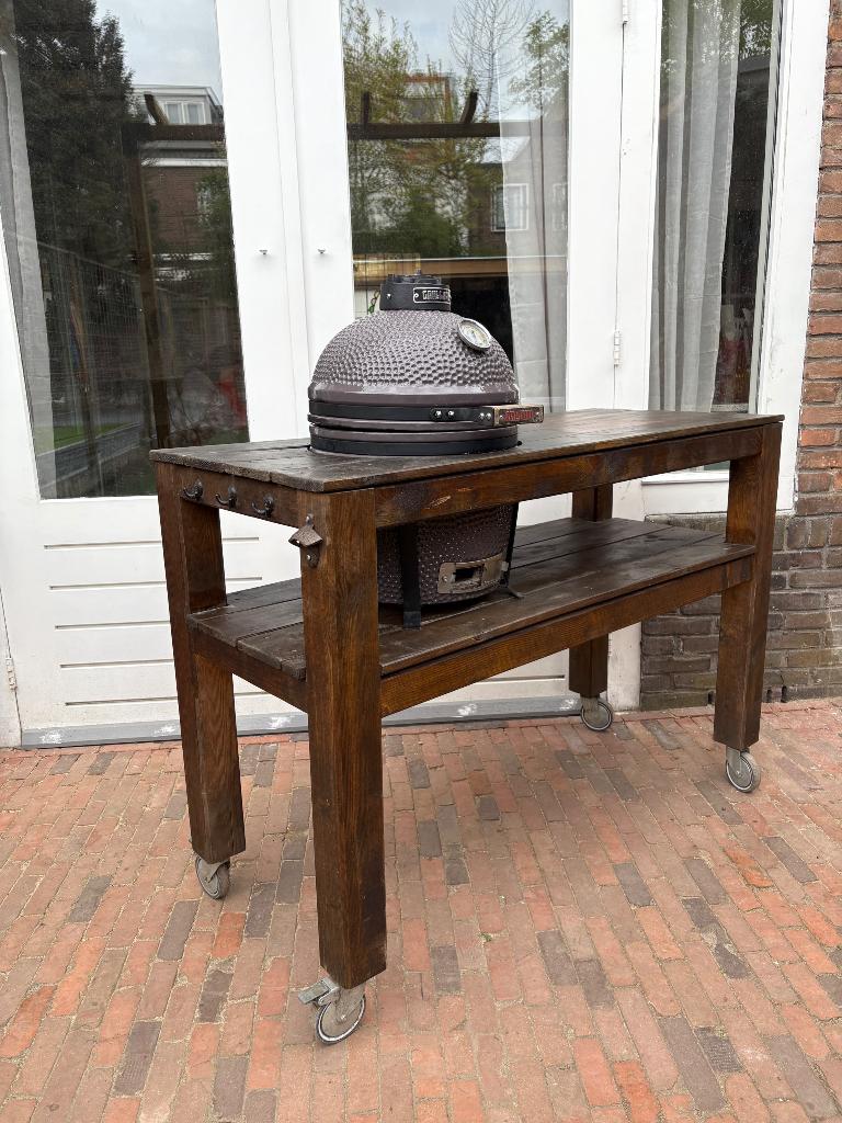 Grill Guru Compact Kamado + Inbouwtafel – met accessoires, Ophalen, Gebruikt, GrillGuru, Met accessoires