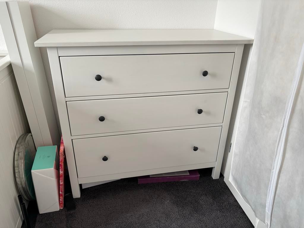 Ikea Hemnes ladekast met drie lades (gebeitst hout), Ophalen, Gebruikt, 100 tot 150 cm, 3 of 4 laden