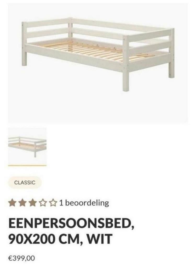 Eenpersoonsbed 90x200 cm wit met lade, Ophalen