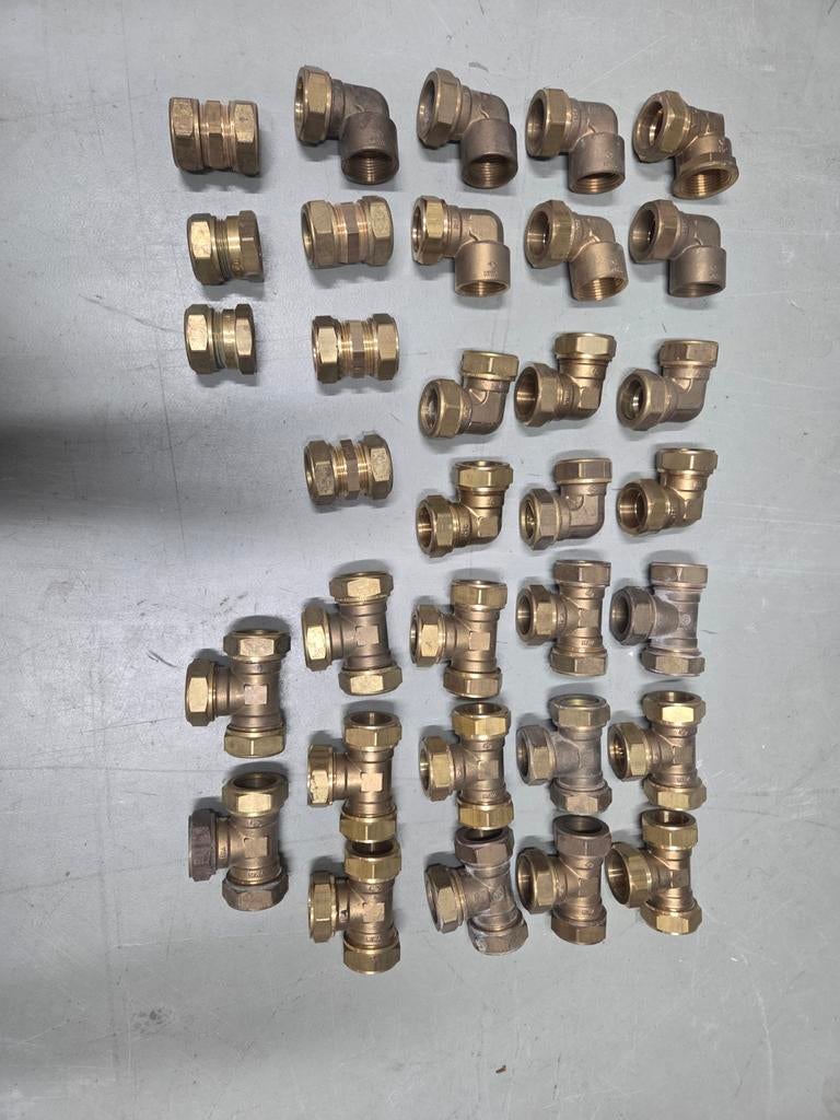 Messing knelfittingen 28mm - Diverse koppelingen, Ophalen, Overige materialen, Gebruikt, Overige typen