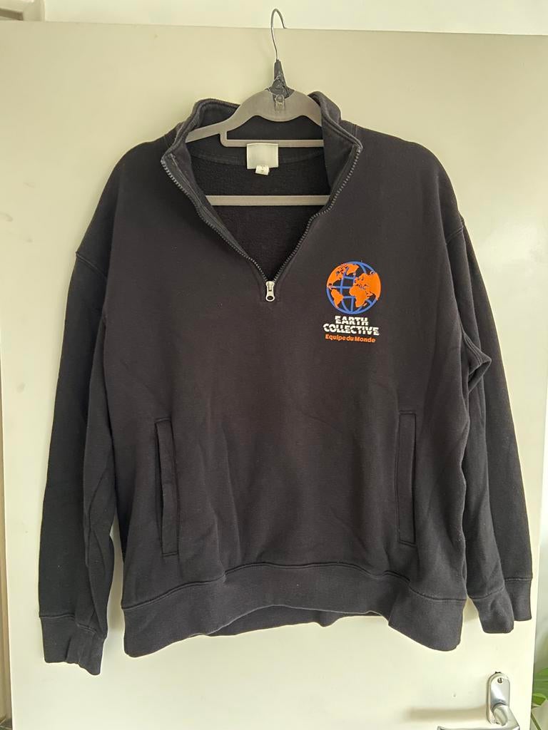 zwarte half zip trui, H&M, Verzenden, Zwart, Maat 42/44 (L)